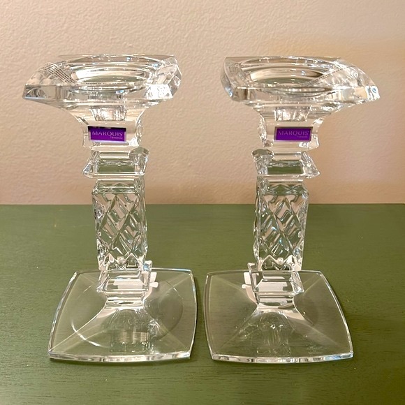 Waterford Other - NWT Marquis by Waterford Brixton Pillar Candlesticks Qty 2 #40000860